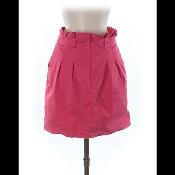Bcbg MaxAzaria geranium pink ruffle waist mini skirt, 8 - Picture 2 of 9